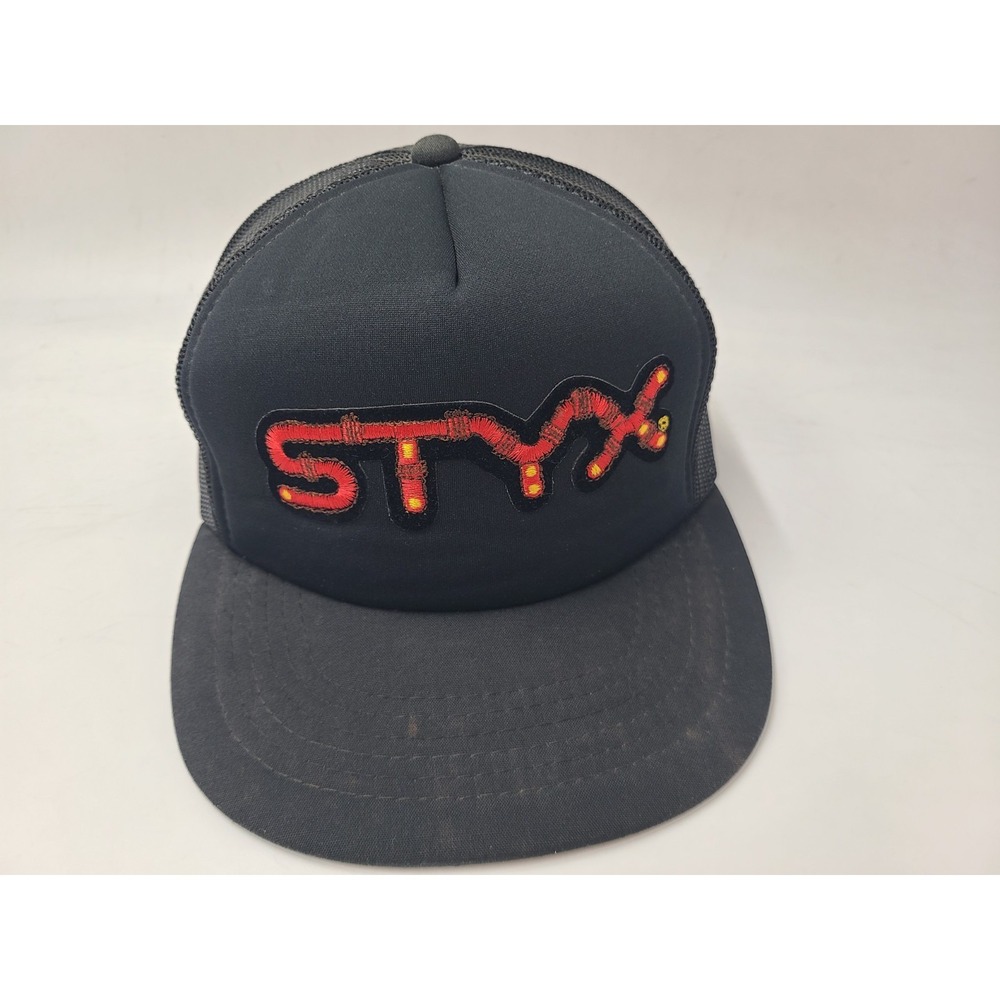 Vintage Styx YoungAn Mesh Trucker Snapback (Fits Small) Hat Cap 80s Rock‎ Band